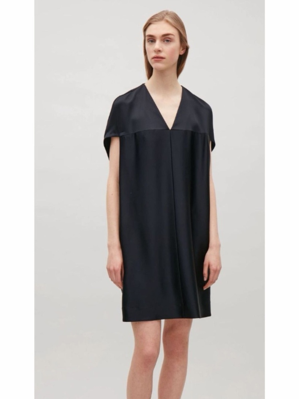 COS Oversized V-neck Satin Dress